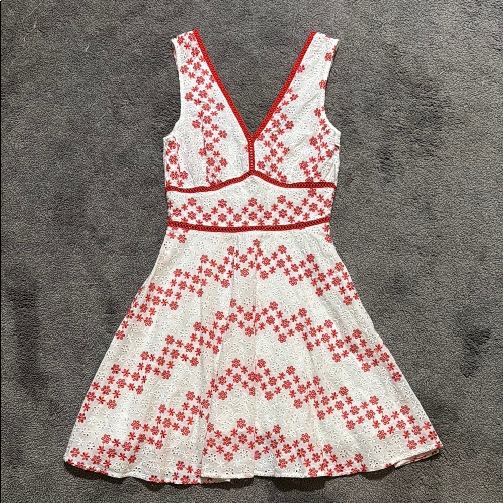Francesca’s Red and White Floral Dress